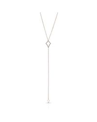 Anne Sisteron | Metallic 14kt Rose Gold Diamond Shape Lariat Necklace | Lyst