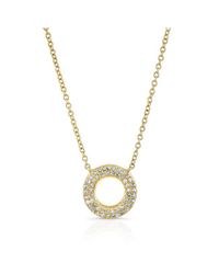 Anne Sisteron | Metallic 14kt Yellow Gold Diamond Open Circle Necklace | Lyst