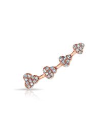 Anne Sisteron - Metallic 14kt Rose Gold Diamond Hearts Ear Climber - Lyst