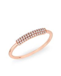 Anne Sisteron - Multicolor 14kt Rose Gold Diamond Rounded Bar Ring - Lyst