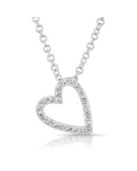 Anne Sisteron - Metallic 14kt White Gold Diamond Open Heart Necklace - Lyst