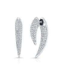 Anne Sisteron - Metallic 14kt White Gold Diamond Sabre Earrings - Lyst