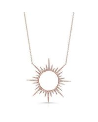 Anne Sisteron - Metallic 14kt Rose Gold Diamond Open Sunburst Necklace - Lyst