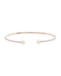Anne Sisteron - Metallic 14kt Rose Gold Diamond And Pearl Cuff - Lyst