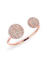 Anne Sisteron - Pink 14kt Rose Gold Diamond Double Bouton Ring - Lyst