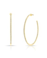 Anne Sisteron - Metallic 14kt Yellow Gold Diamond 1 1/2" Hoop Earrings - Lyst