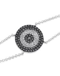 Anne Sisteron - Multicolor 14kt White Gold Diamond And Black Diamond Evil Eye Disc Bracelet - Lyst