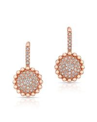 Anne Sisteron - Multicolor 14kt Rose Gold Diamond Scalloped Wireback Earrings - Lyst