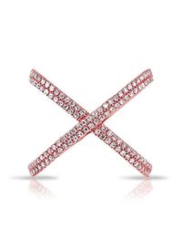 Anne Sisteron - Multicolor 14kt Rose Gold Diamond X Bandeau Ring - Lyst