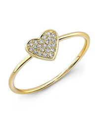 Anne Sisteron - Metallic 14kt Yellow Gold Diamond Heart Ring - Lyst