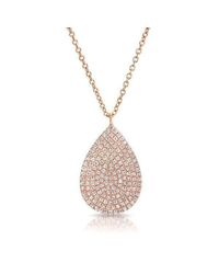 Anne Sisteron - Metallic 14kt Rose Gold Diamond Large Pear Shaped Necklace - Lyst