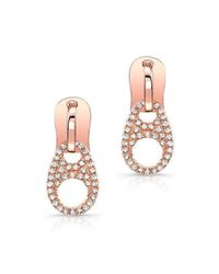 Anne Sisteron - Metallic 14kt Rose Gold Diamond Zipper Earrings - Lyst