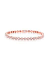 Anne Sisteron - Pink 14kt Rose Gold Diamond Love Collection Tennis Bracelet - Lyst