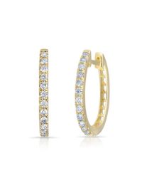 Anne Sisteron - Metallic 14kt Yellow Gold Diamond Marie Hoops - Lyst