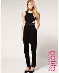 Lyst - Asos Exclusive Cut Out Side Jumpsuit in Black