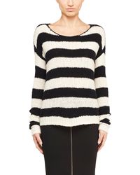 ATM Black Striped Wool-blend Sweater