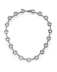 Bottega Veneta | Metallic Cushion-cut Sterling Silver Station Necklace | Lyst