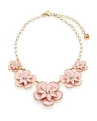 kate spade new york | Pink Graceful Floral Enamel Graduated Necklace | Lyst