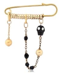 Maria Zureta | Metallic Black Skull Bronze Safety Pin | Lyst
