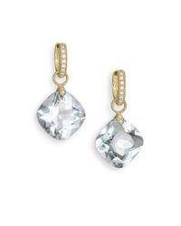 Jude Frances | Metallic Classic Green Amethyst, Diamond & 18k Yellow Gold Large Cushion Earring Charms | Lyst