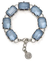 Aqua | Silver Dottie Rectangular Stone Bracelet | Lyst