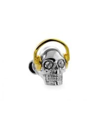 Tateossian | Yellow Dj Skull Pin With Swarovski Elements | Lyst