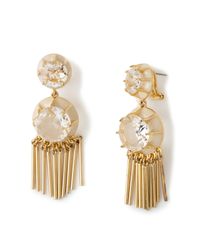 fringe earrings crystal gold sadoughi lele