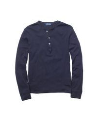 Polo Ralph Lauren | Blue Ribbed Cotton Henley Shirt for Men | Lyst