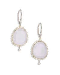 Meira T | Metallic Chalcedony, Mother-of-pearl, 14k White & Yellow Gold Doublet Drop Earrings | Lyst