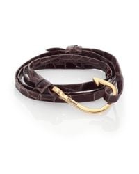 Miansai | Blue Anchor Alligator Leather Bracelet for Men | Lyst
