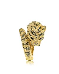 Roberto Cavalli - Metallic Goldtone with Crystals Panther Bracelet - Lyst