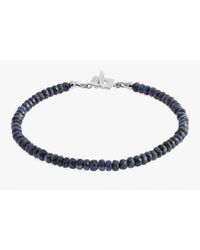 Tateossian - Blue Sapphire Precious Stone Bracelet With 18k White Gold Clasp for Men - Lyst