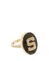 Carolina Bucci | Metallic 's' Initial Ring With Pave Diamonds | Lyst