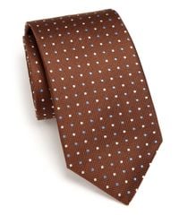 Eton of Sweden | Brown Polka Dot Silk Tie for Men | Lyst