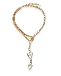 DANNIJO | Metallic Somers Crystal Lariat Necklace | Lyst