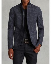 John Varvatos | Blue Wool Plaid Jacket for Men | Lyst