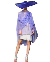 Giorgio Armani | Purple Long Silk Poncho | Lyst