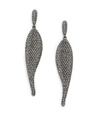 Adriana Orsini | Metallic Crystal Pavé Abstract Teardrop Earrings/gunmetal-tone | Lyst