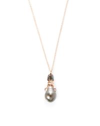 Daniela Villegas | Metallic Kephri 18k Rose Gold Pearl and Sapphire Pendant Necklace | Lyst