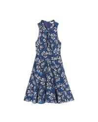 Rebecca Taylor | Blue Sleeveless Mystic Garden Print Twist Dress | Lyst