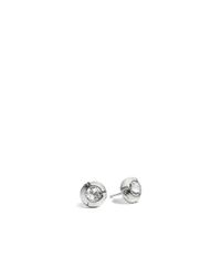 John Hardy | Metallic Bamboo Stud Earring In Silver With 7mm Gemstone | Lyst