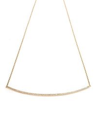 Kismet by Milka - Metallic White Diamond Crescent Bar Necklace - Lyst