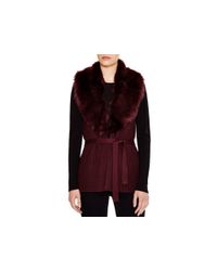 Guess | Purple Faux Fur Sweater Vest | Lyst
