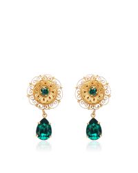 Dolce & Gabbana | Green Crystal Earrings | Lyst