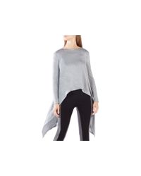 BCBGMAXAZRIA | Gray Roxanne Cropped-back Draped Top | Lyst