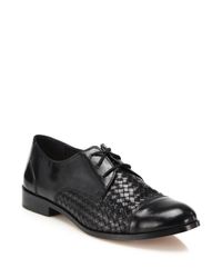 Cole Haan | Black Jagger Woven Leather Oxfords | Lyst