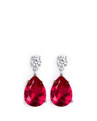CZ by Kenneth Jay Lane | Pink Pear-cut Drop Earrings | Lyst