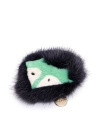 Yves Salomon | Black Fox Face Fur Pin Badge | Lyst