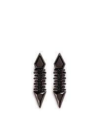 Iosselliani | Black Zircon Pavé Brass Arrow Clip Earrings | Lyst