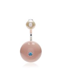 Delfina Delettrez | Pink 18k Gold Stone Edge Pierced Earring | Lyst